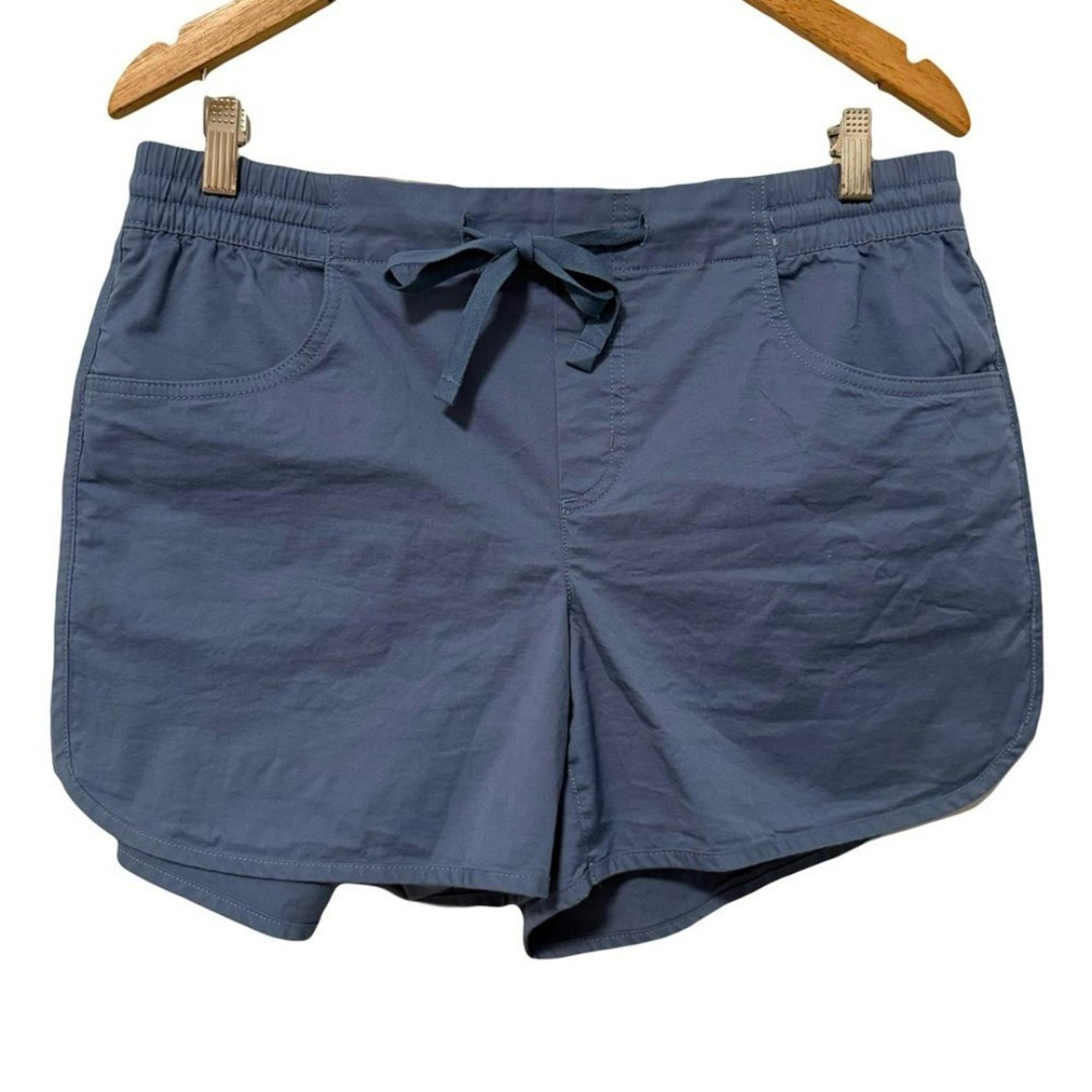 Eddie Bauer Pull On Elastic waist Tie Front Shorts Blue Women’s 10