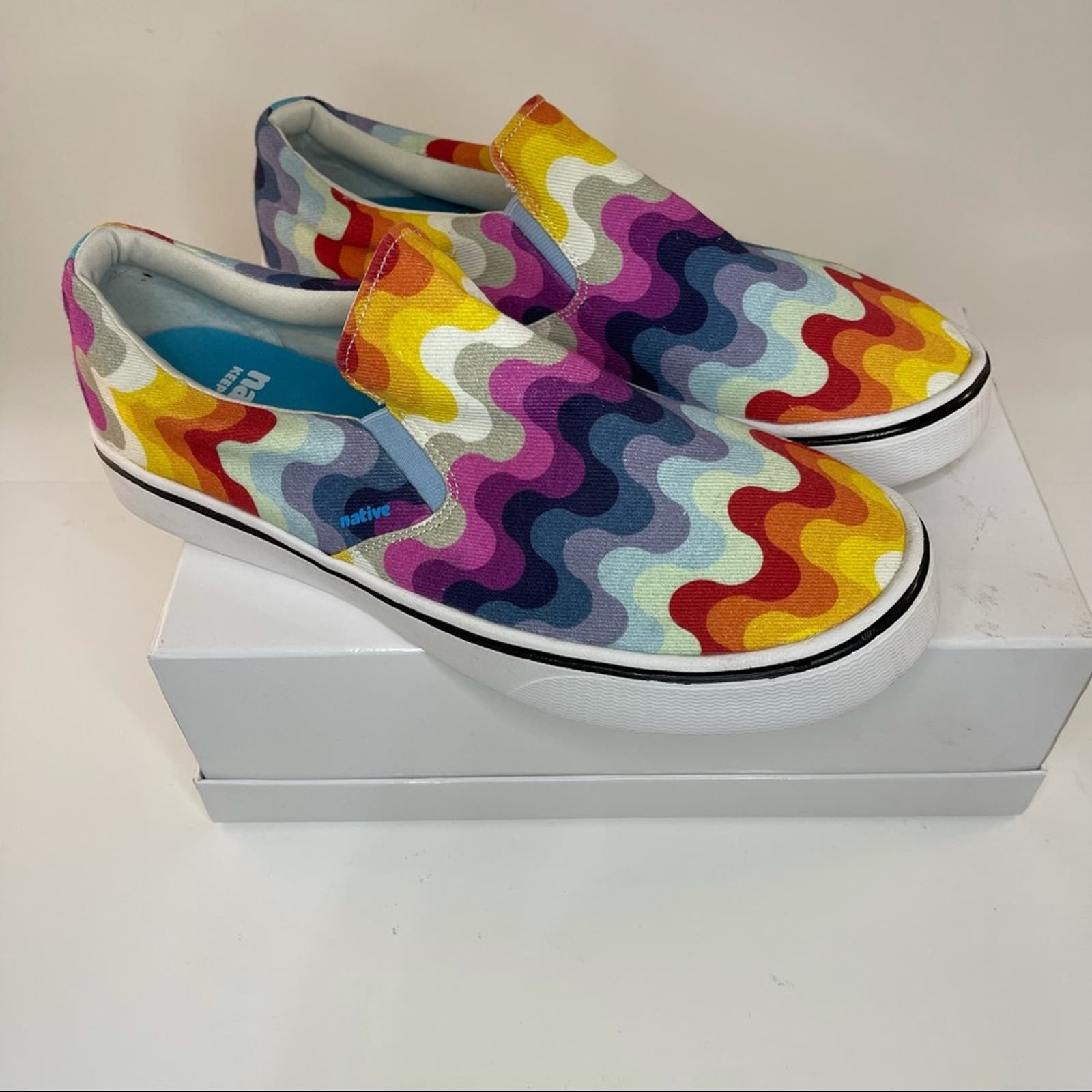 Native Men’s White Miles Denim Print size 11