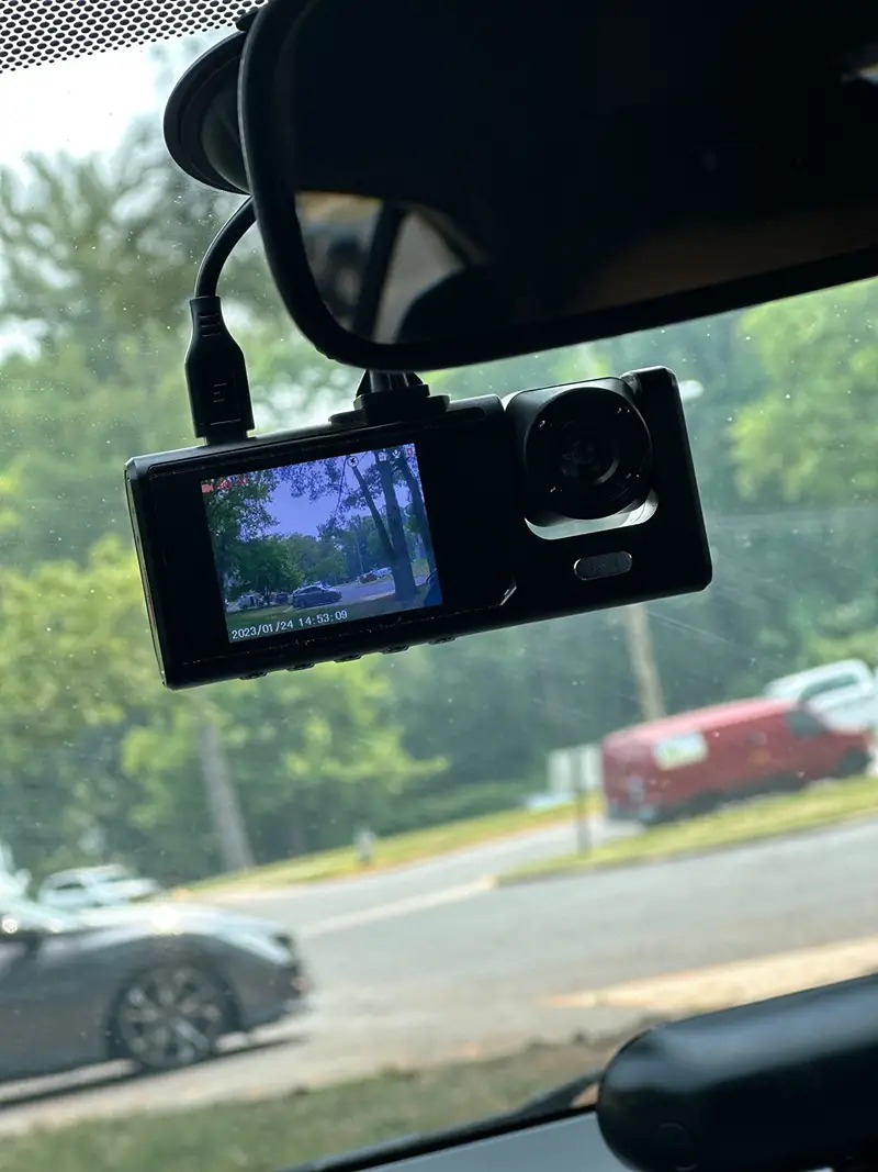 1080P 2 Camera Dash Cam W/ IR Night Vision, Loop Recording & 2 IPS Screen