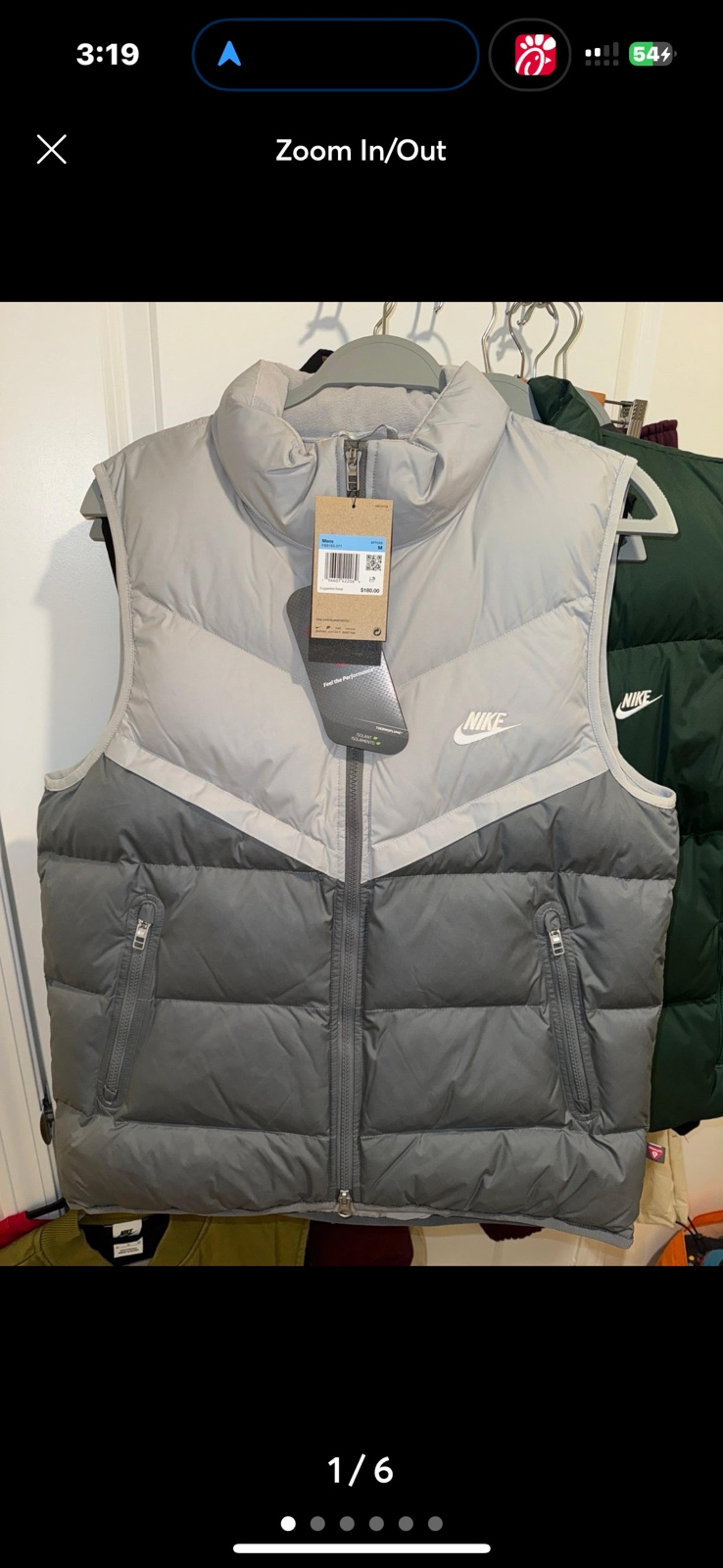 Nike Mens Storm Fit Full Zip Vest FB8193-077 Gray Medium $180