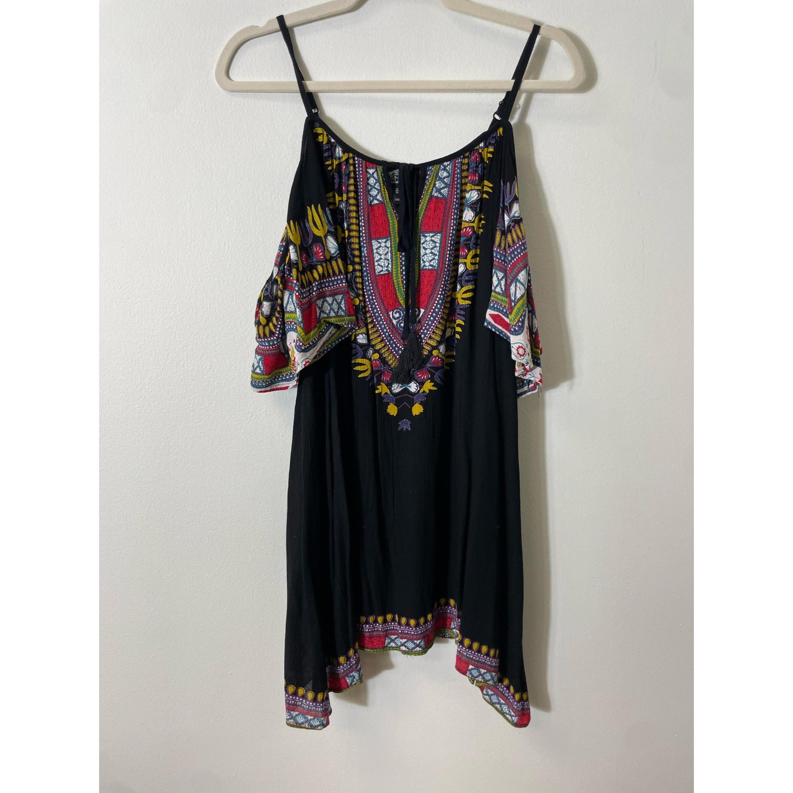 Black Cold Shoulder Mini Dress Sz S - Angie