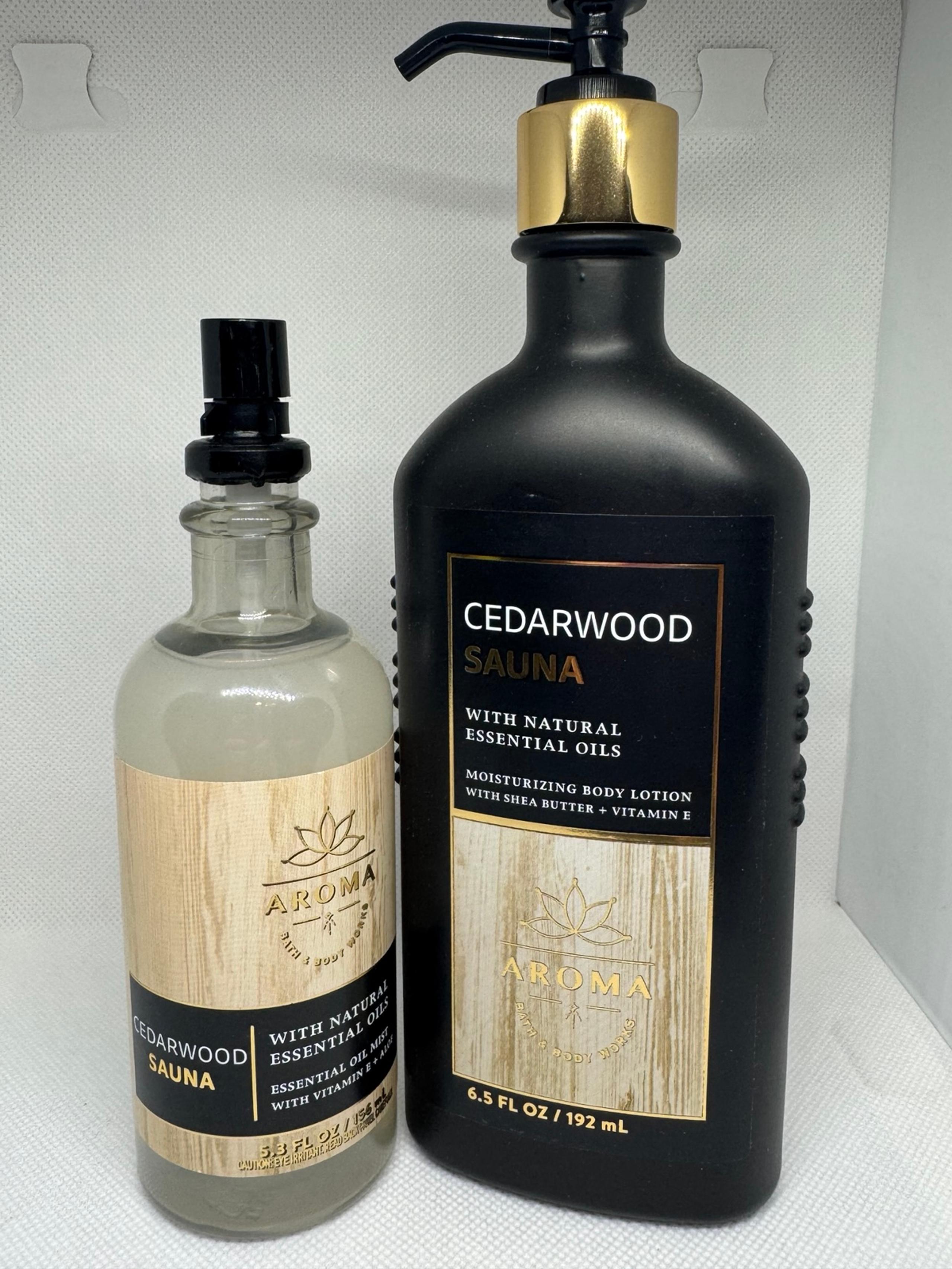 Aroma Cedarwood Sauna Body Lotion and Oil Mist Set - NWT BBW