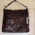Marc by Marc Sharif Black Paisley Leather Shoulder Bag w/ Mirror