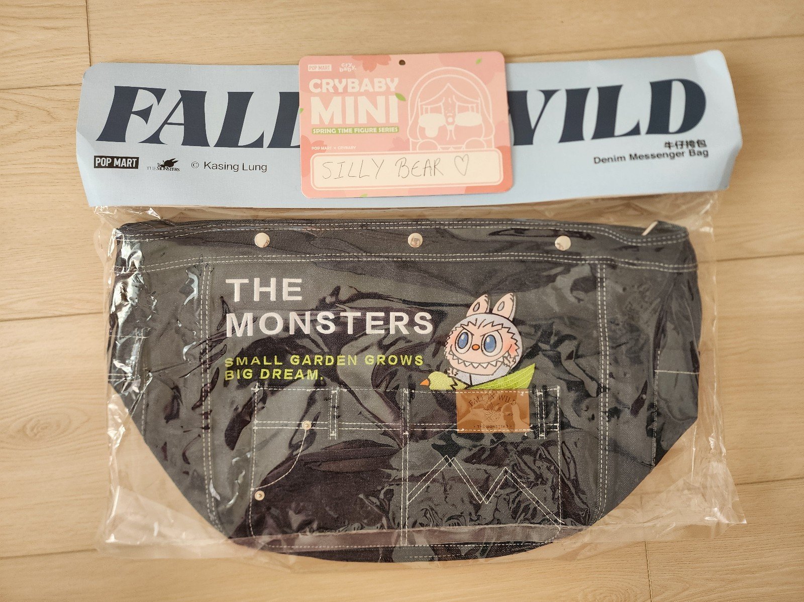 Pop Mart Labubu THE MONSTERS FALL IN WILD SERIES-Denim Messenger Bag