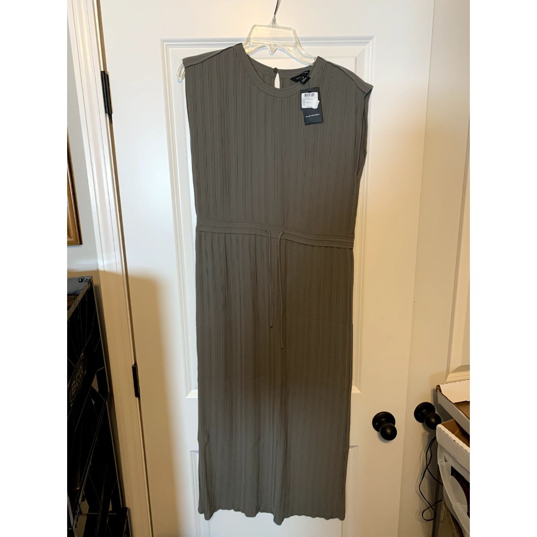 Club Monaco Women's Dress Pleated Maxi Green Size 0 Retail 279