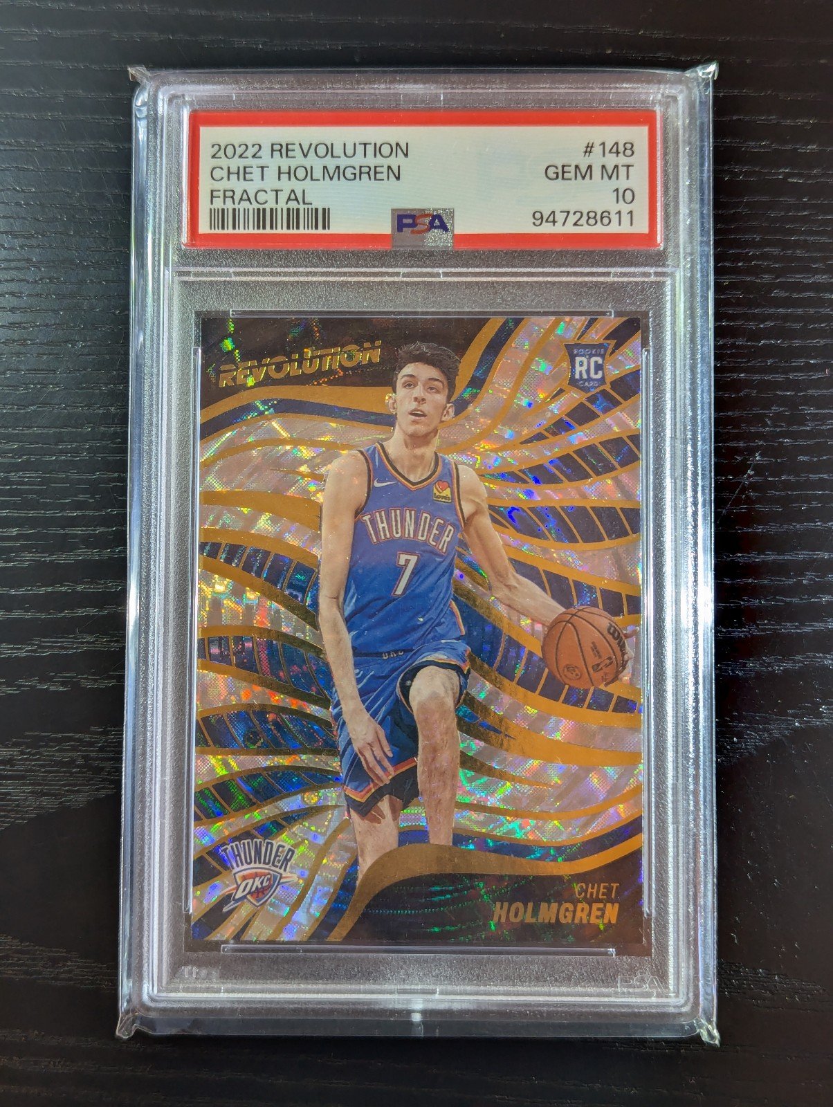 2022-23 Panini Revolution Chet Holmgren Rookie Fractal Parallel PSA 10 SP #148