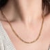 28 14K Gold Figaro Chain Link Necklace Womens 14 Karat Ladies Silver Jewelry