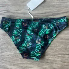 ULLA JOHNSON Dani Printed Bikini Briefs in Green sz L NWT 140