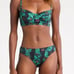 ULLA JOHNSON Dani Printed Bikini Briefs in Green sz L NWT 140