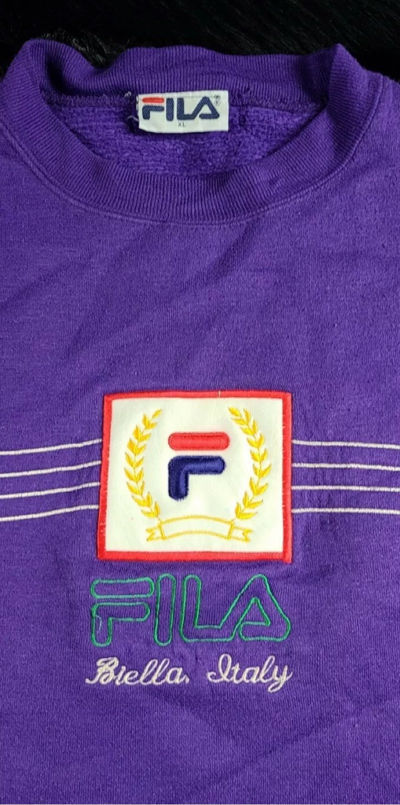 Vintage 90’s Fila Biella Italy Purple Pullover Sweater