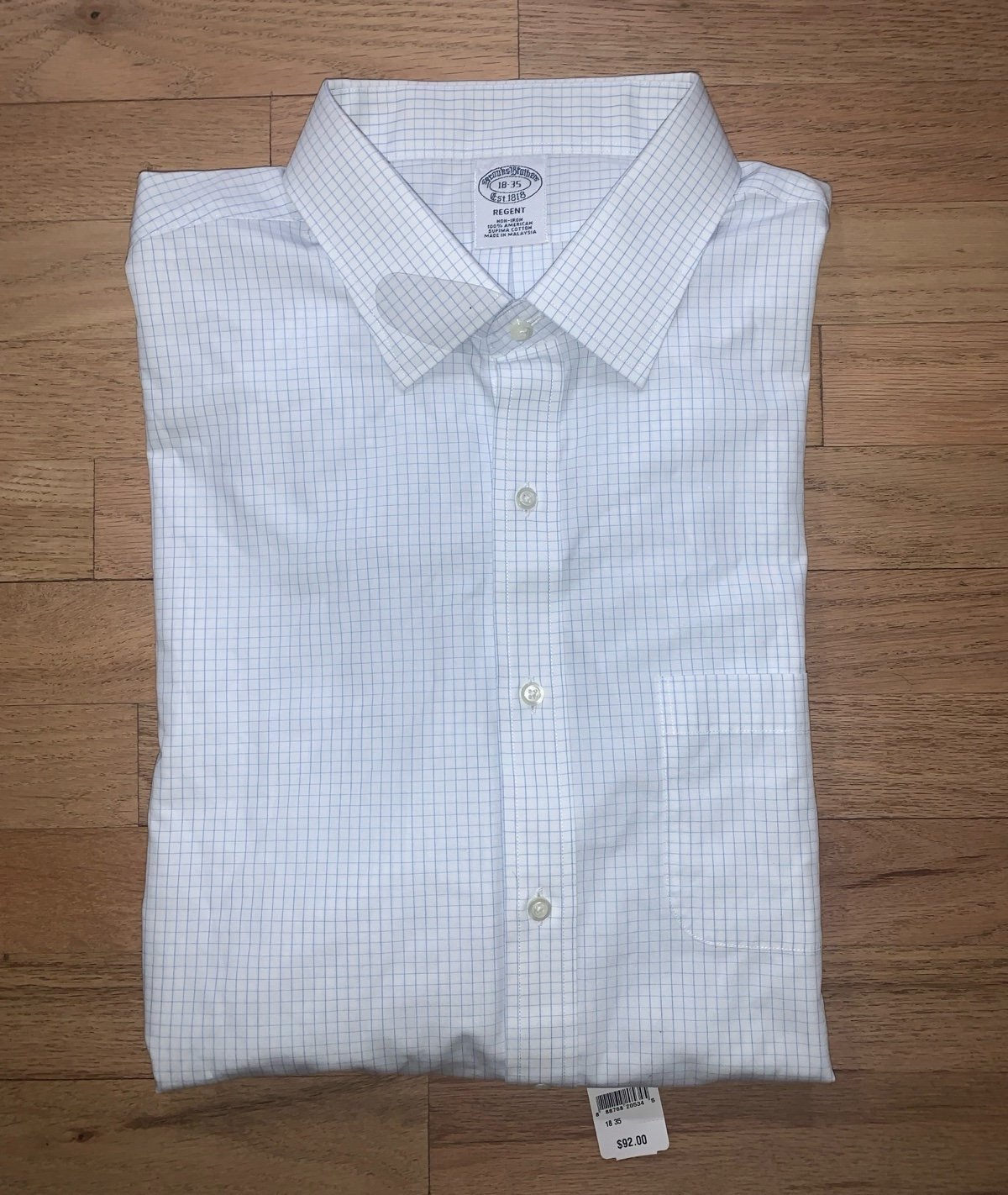 NWT!!! Brooks Brothers Regent Non Iron Mens Dress Shirt Sz 18-35 White/Blue