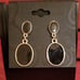 14K Gold Onyx Oval Dangle Earrings (1.22 in x 0.43 in)