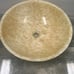 Cream Jade Stone Vessel Round Modern Bathroom Sink