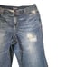Lane Bryant Distressed Patch Cropped Capri Denim Jeans Womens Size 20 Blue