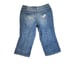 Lane Bryant Distressed Patch Cropped Capri Denim Jeans Womens Size 20 Blue