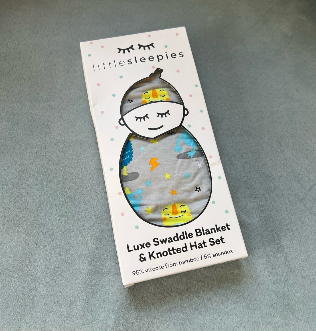 Little Sleepies Gray Monster Mayhem Swaddle