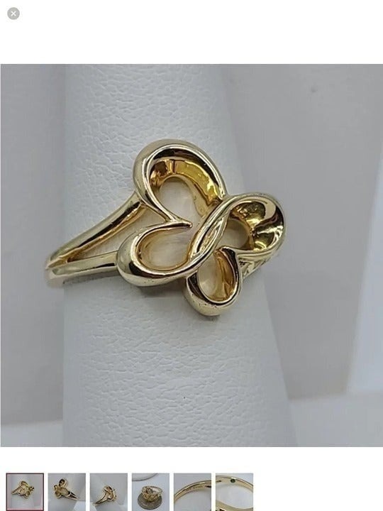 JWBR Gold over sterling silver heart ring size 7 excellent condition