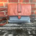 Fossil Kinley Leather & Denim Flap Zip Closure Convertible Crossbody Purse Bag