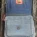 Fossil Kinley Leather & Denim Flap Zip Closure Convertible Crossbody Purse Bag