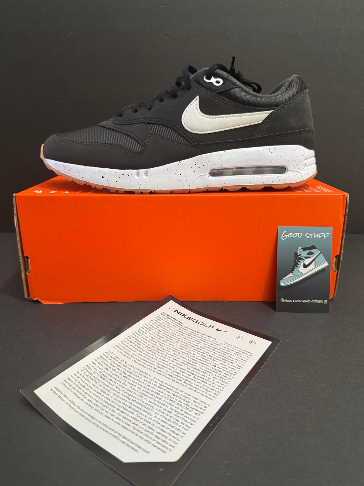 Nike Air Max 1 86 OG G Big Bubble Black White Gum Golf DV1403-003 Size 11.5 Men