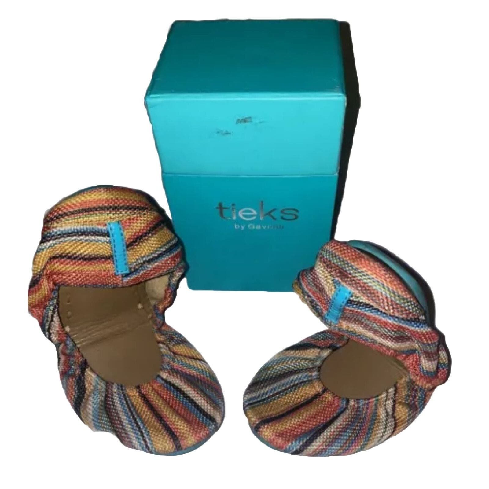 Tieks Sunset Striped Flat Women Size 5 Multicolor Preown