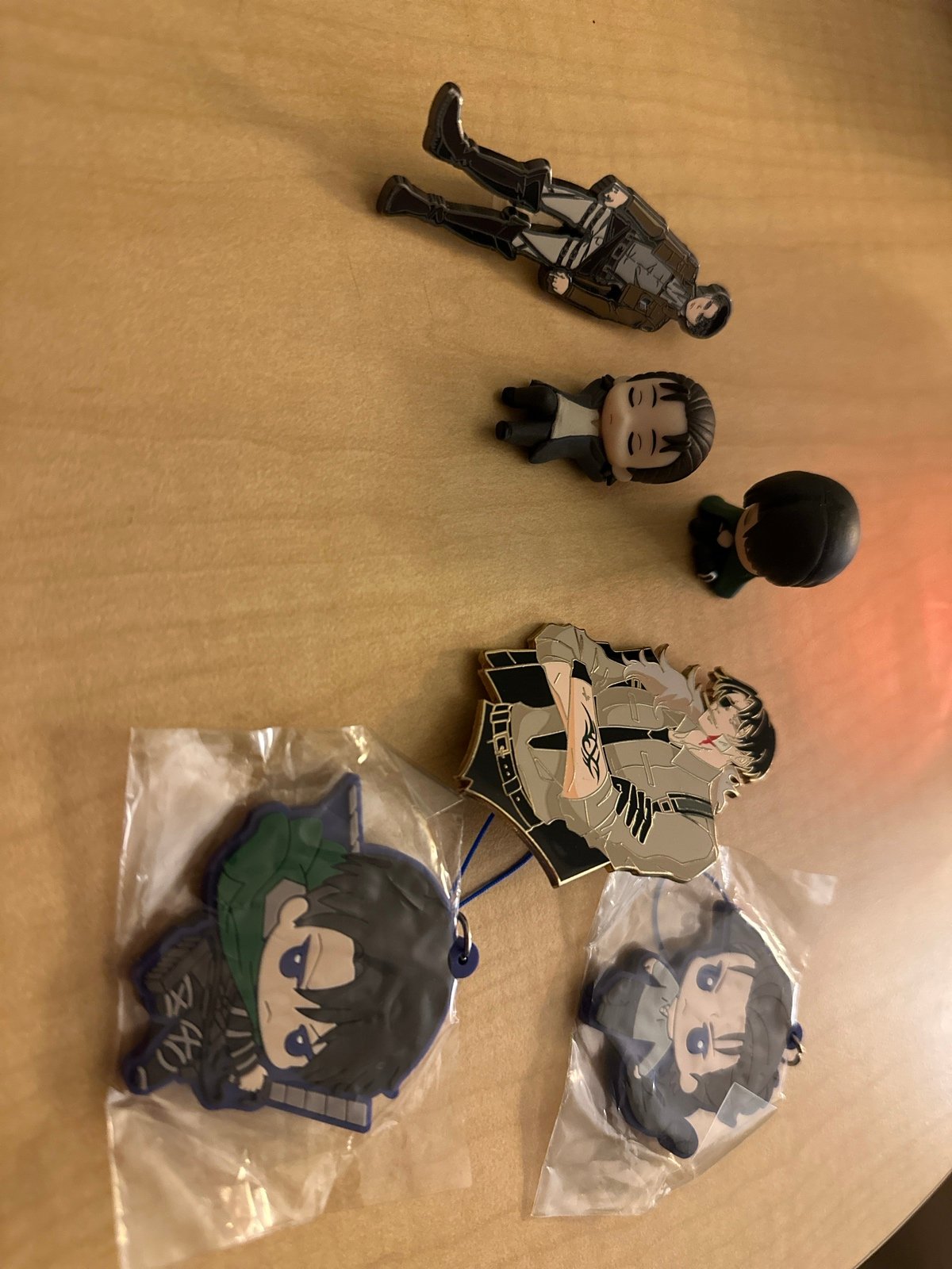 Levi Kassiearts Levi Figpin Eren and Levi mini figures Levi and Eren keychains