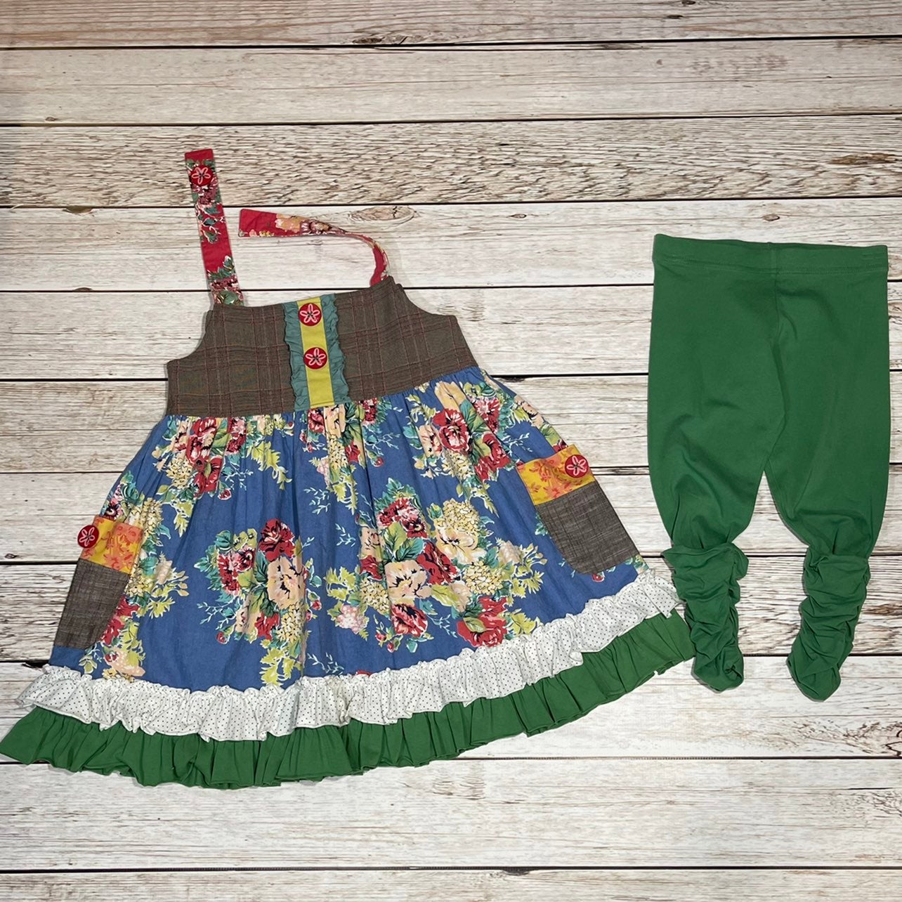 Matilda Jane Platinum Vintage Crafty Knot Dress set 6 Holiday Christmas