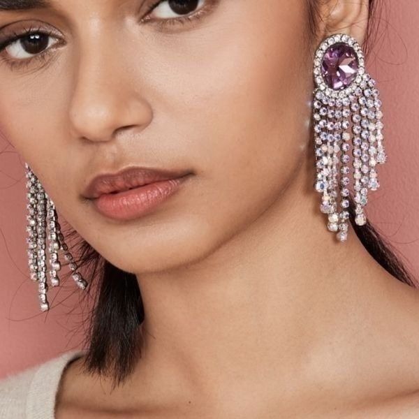 For Love & Lemons Earrings Amelie Clip On in Lavender
