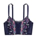 NWT Victoria’s Secret Unlined Bejeweled Embroidery Corset Top Noir Navy Size XS