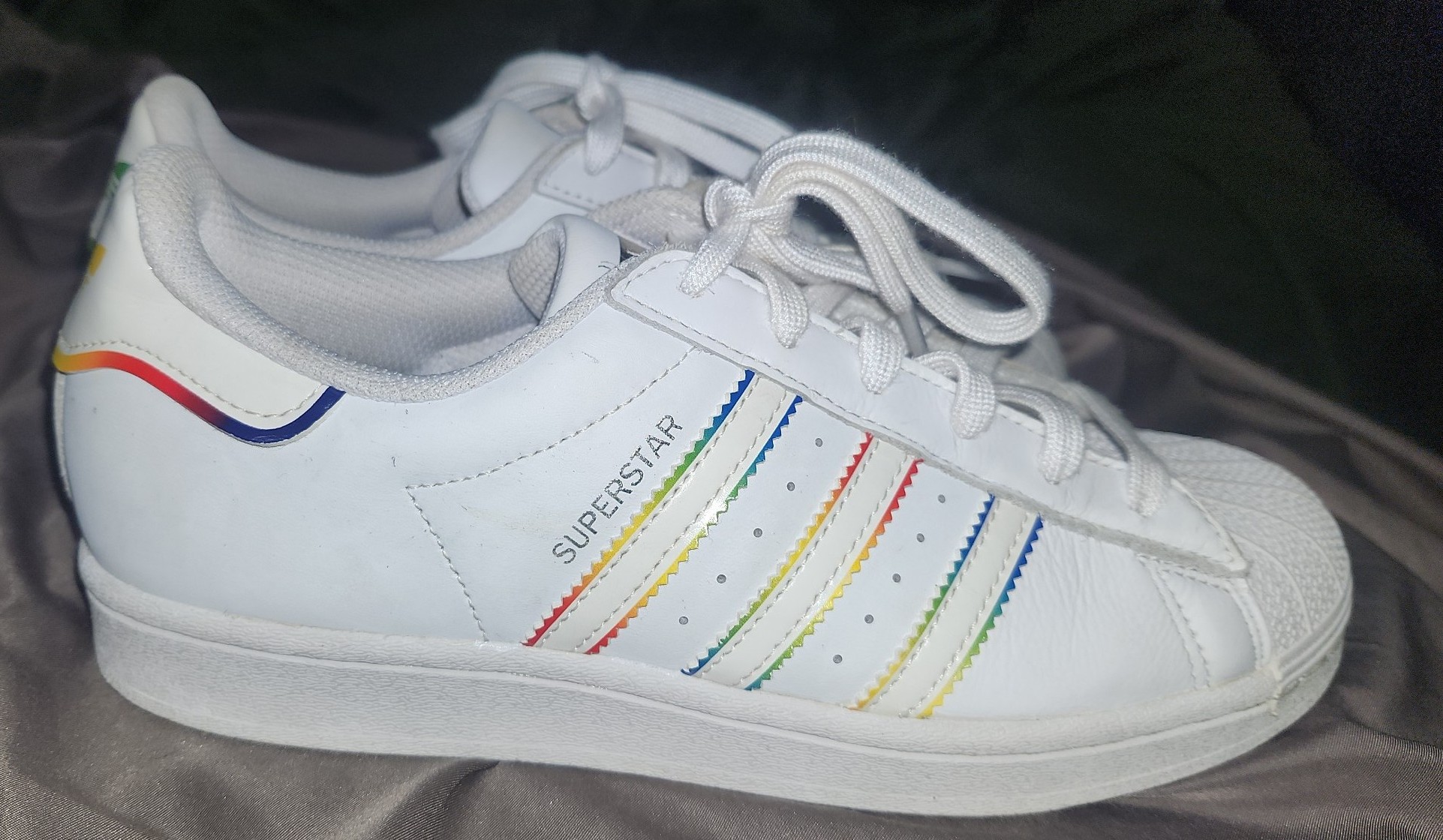 Womens Addidas Superstar Trainer Size 6 Rainbow- White - Multi-Colored Shoes