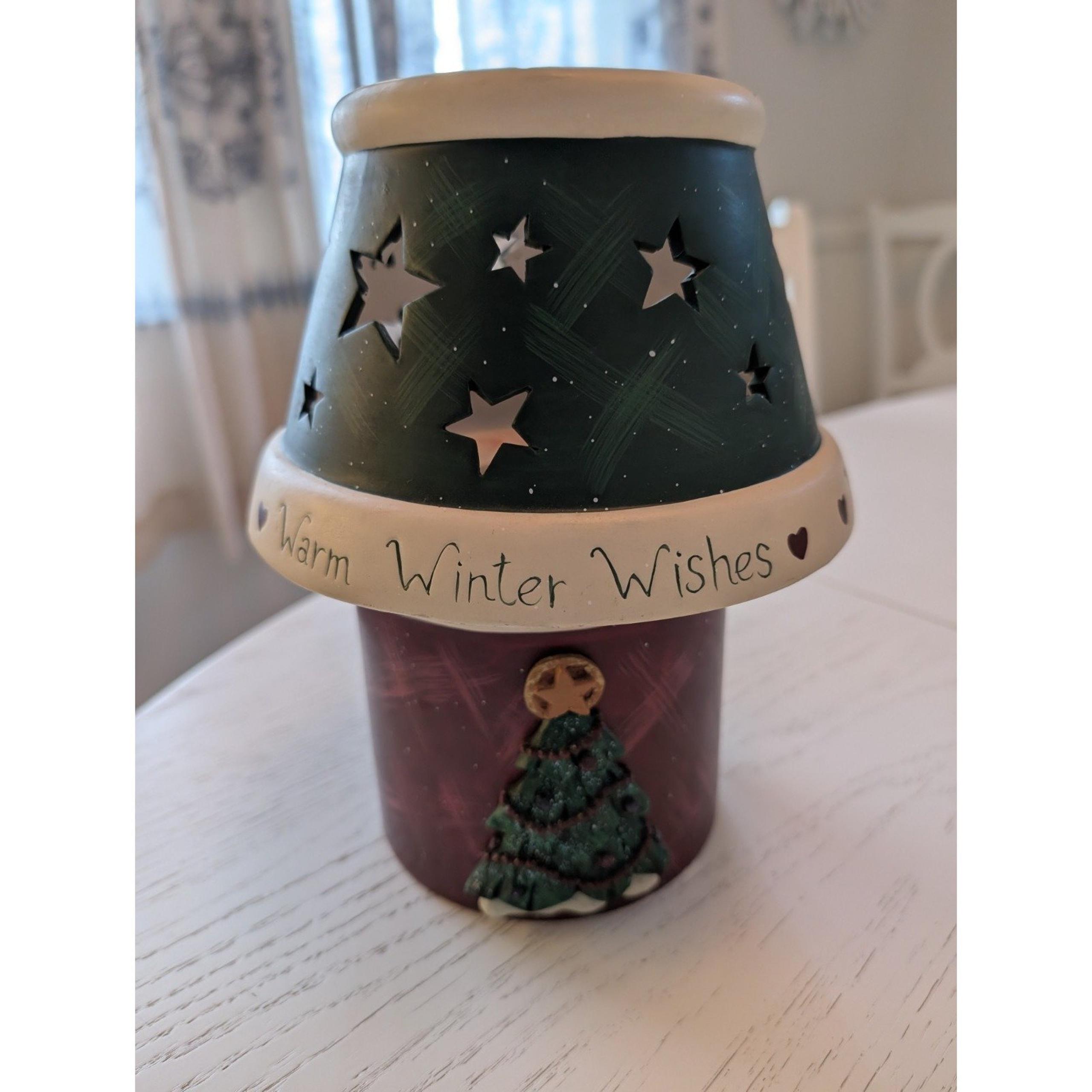 Snowkins Large Winter Wishes Candle Holder 2000 - Elaine Thompson