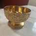 Gold Grape Embossed Metal Pedestal Bowl Masterpiece Series Japan Holiday Imports
