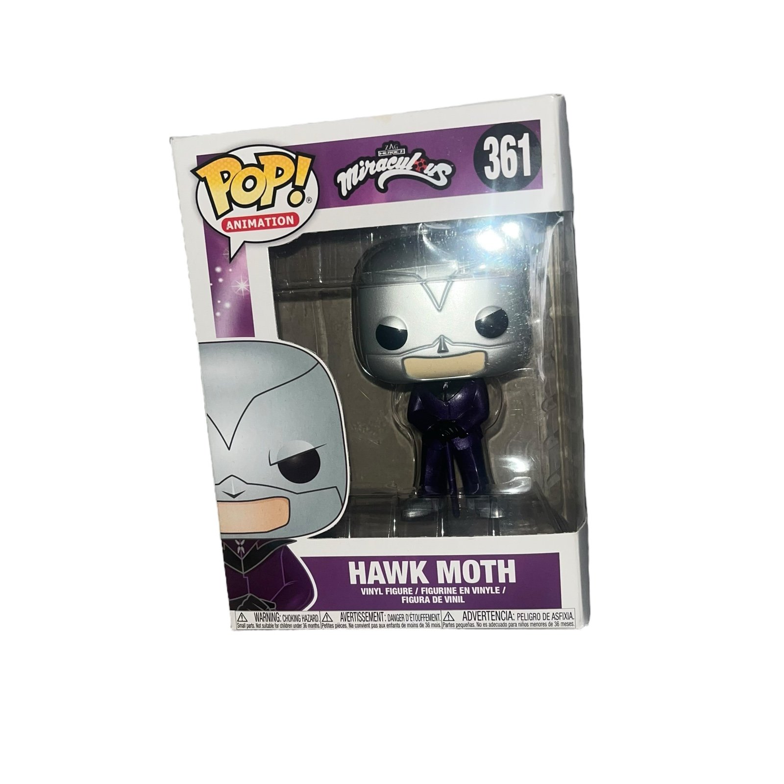 Hawk moth funko pop #361 Miraculous ladybug Rare Funko pop Box has a few light