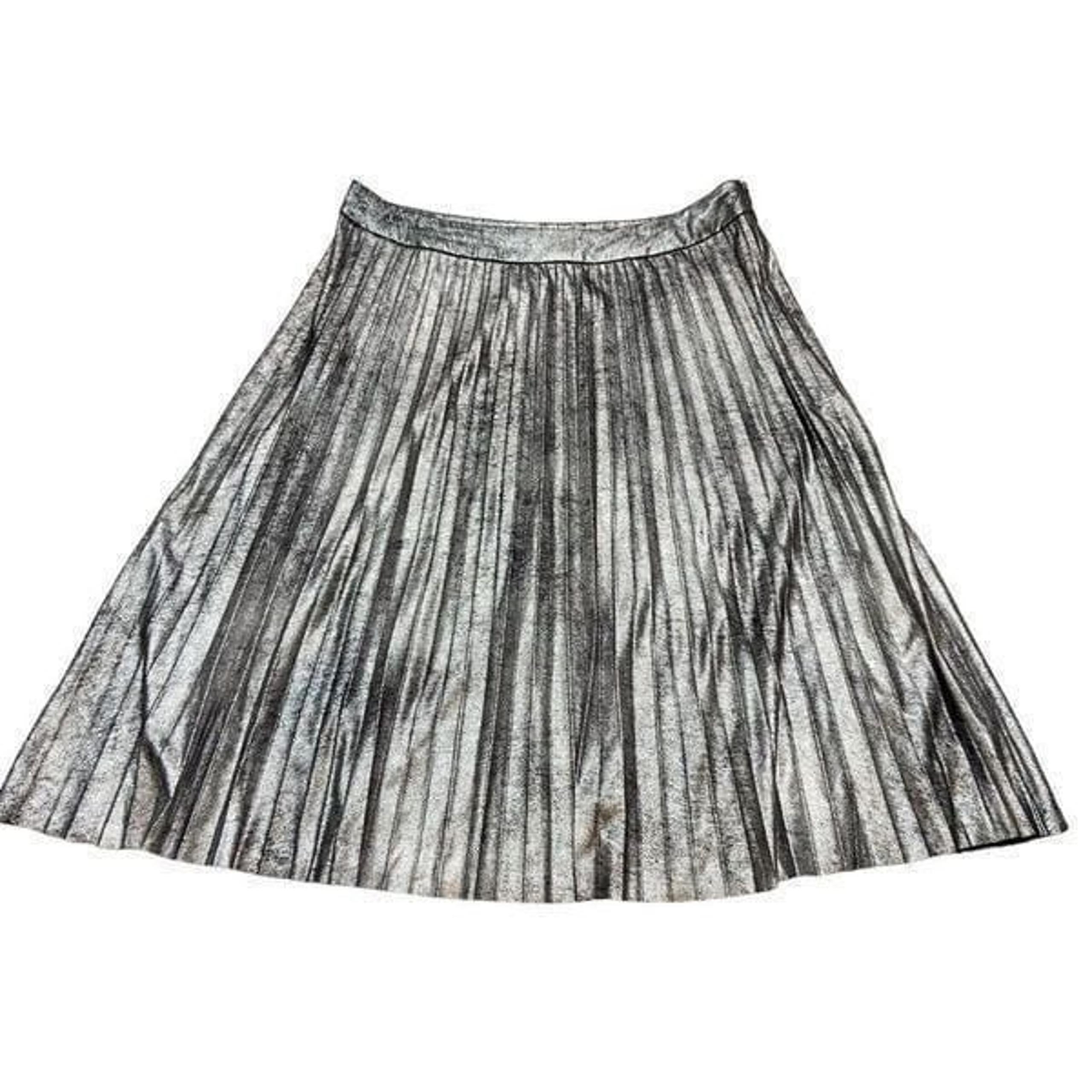 Rebel Wilson X Angels Brand Silver Black Metallic Pleated Skirt Size 14W