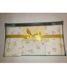 Vintage Bed Sheet Set Twin White Yellow Rose Buds 2 Pillow Cases