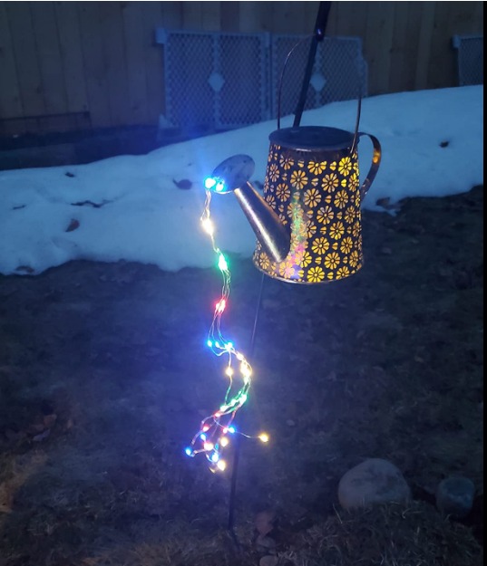 Deco Solar Watering Can with Cascading Lights Waterproof Watering