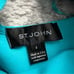 St John Teal Mini Dress Bodycon Cross Back Stretch Party Evening Cocktail Size 2