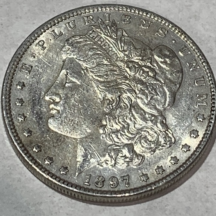 1897 Philadelphia Mint, E. Pluribus Unum, Morgan Silver, One Dollar Coin