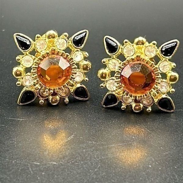Joan Rivers Rhinestone Maltese Cross Rhinestone Clip-On Earrings