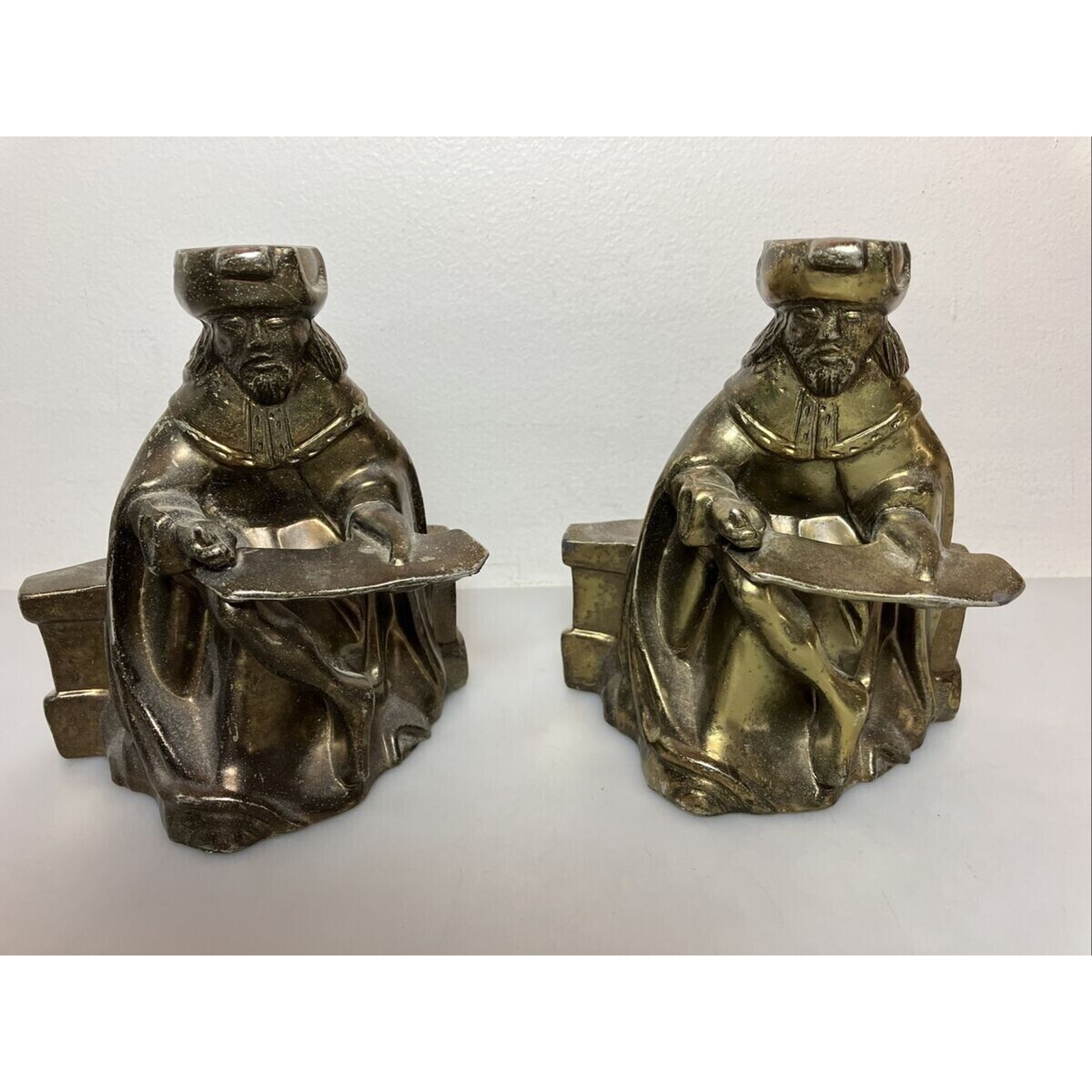 VTG BRASS Bookend OLD TESTAMENT PROPHET Bookends Set