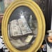 Vintage oval painting with convex glass 25” x 18”