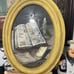 Vintage oval painting with convex glass 25” x 18”