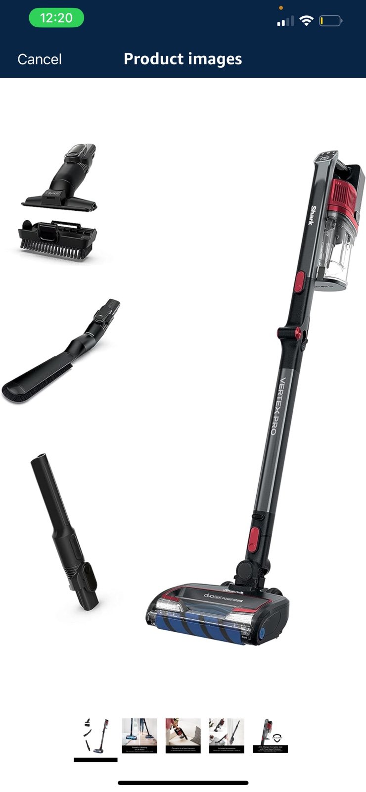 Shark IZ662H Cordless Vertex Pro Lightweight Cordless Stick Vacuum with DuoClean