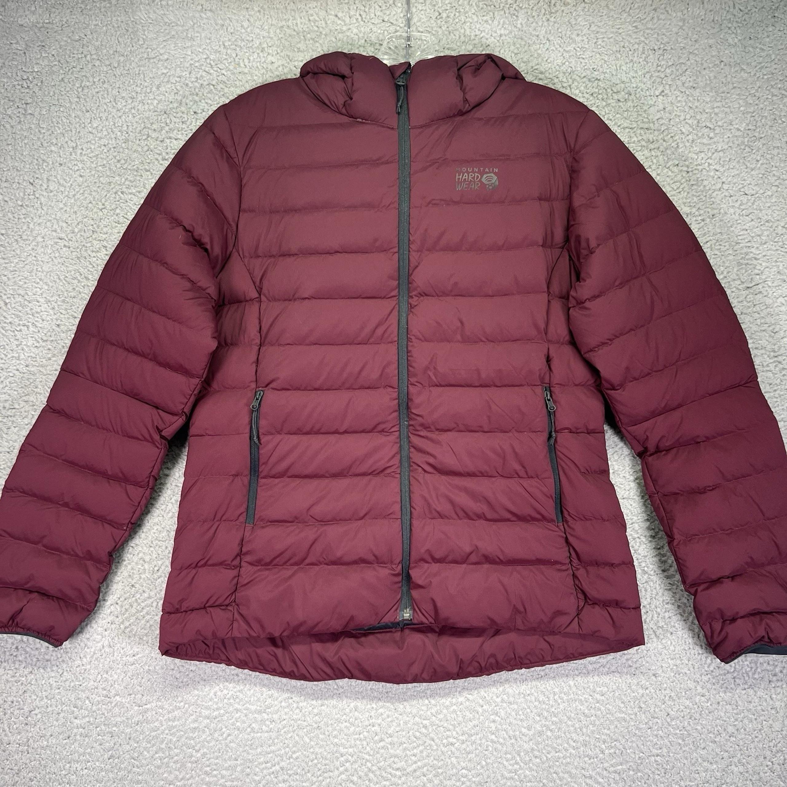 Mountain Hardwear Jacket Womens M Red Puffer Deloro Down 650 Full Zip Hoody
