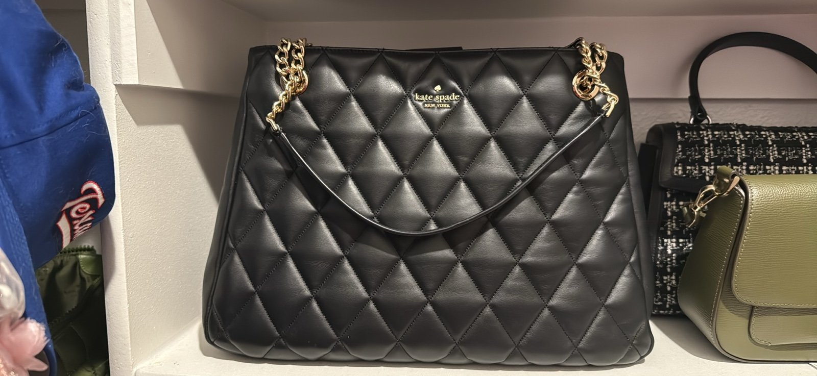 Kate Spade Black Quilted Leather Shoulder Bag/Tote