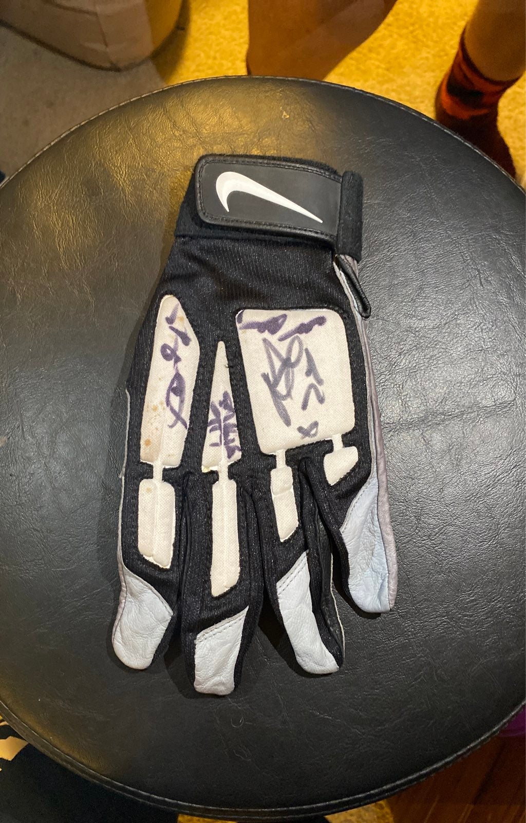 Signed football glove