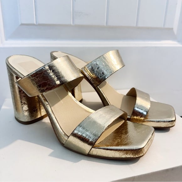 NEW Dolce Vita Cataya Platform Sandal Light Gold Metallic Stella