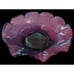 OOAK Amethyst Art Glass Ruffled, Footed Hand-Blown Bowl/Console Unsigned 11.5