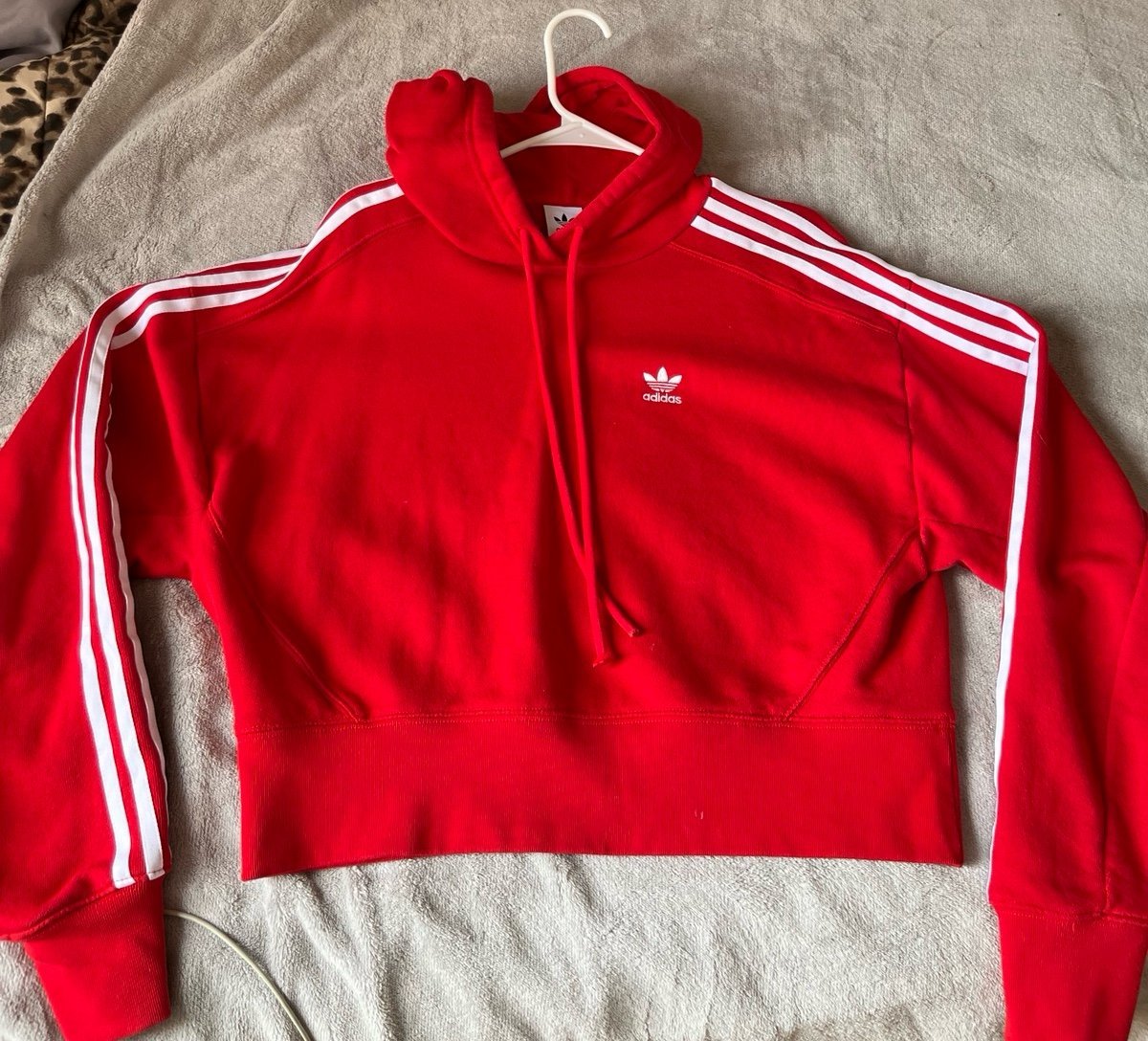 Adidas Original Oversize crop red hoodie size xs