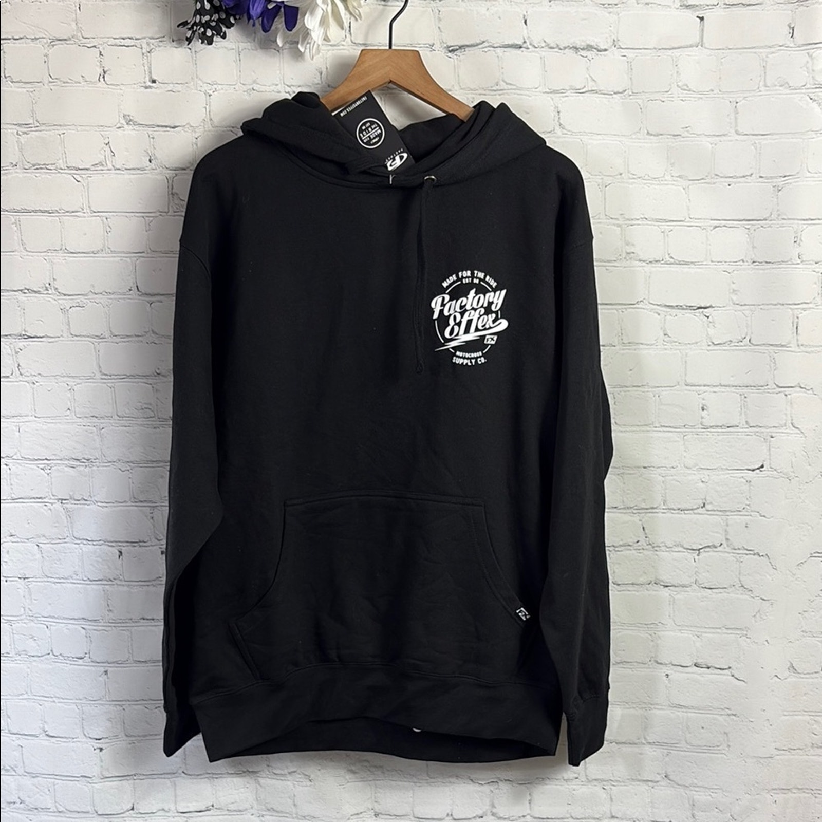 FX Factory Effex NWT Shock Hooded Black Men's Pullover Sweatshirt size large